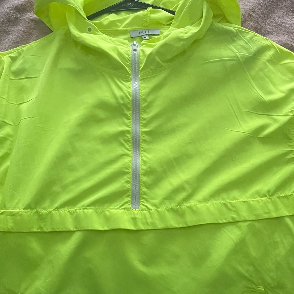 lime green wind breaker